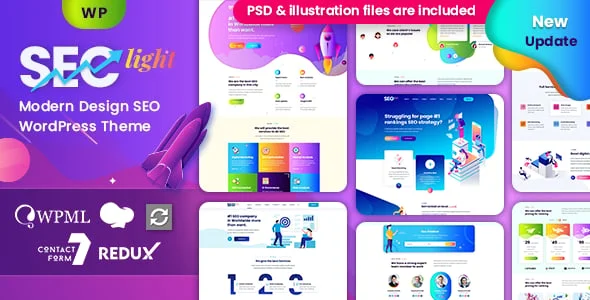 Seclight - Seo & Digital Marketing WordPress Theme — homepage layout