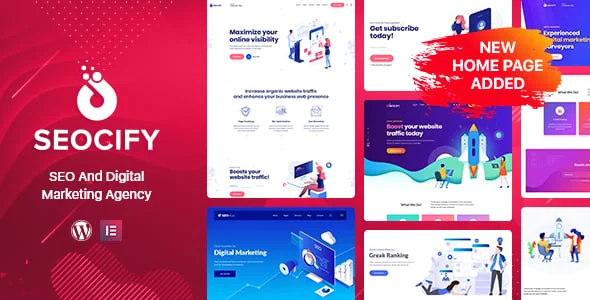 SEO Digital Marketing Agency WordPress Theme - Seocify — homepage layout