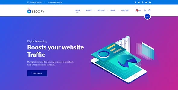 SEO Digital Marketing Agency WordPress Theme - Seocify — content section layout