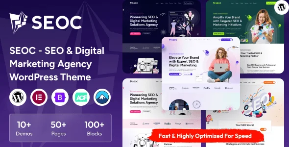 SEOC - SEO & Creative Digital Marketing Agency WordPress Theme — homepage layout
