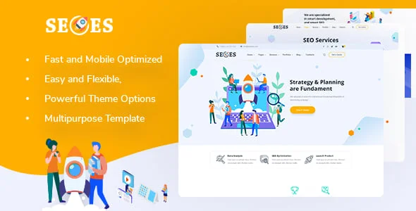 Seoes - Marketing Agency WordPress Theme — homepage layout