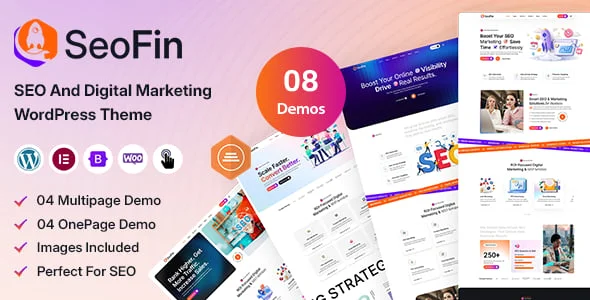 Seofin – SEO And Digital Marketing Agency WordPress Theme — homepage layout