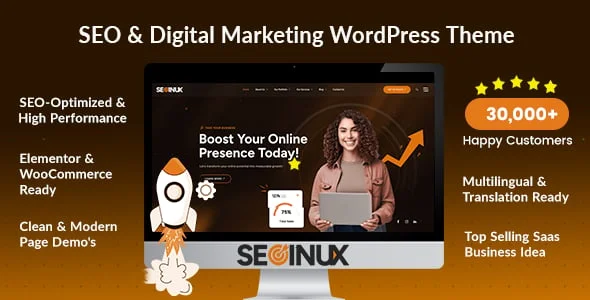 SEOINUX – SEO & Digital Marketing Agency WordPress Theme — homepage layout