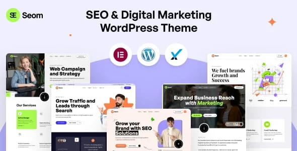 Seom - SEO & digital marketing WordPress Theme — homepage layout