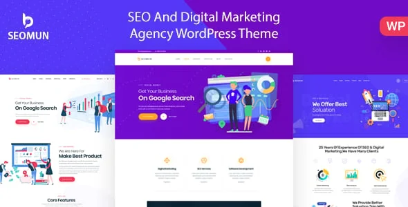 Seomun - Seo Digital Marketing WordPress Theme — homepage layout