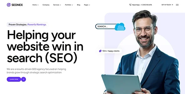 Seonex - Digital Marketing Agency WordPress Theme — case study or portfolio page