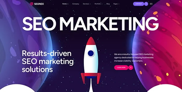 Seonex - Digital Marketing Agency WordPress Theme — content section layout