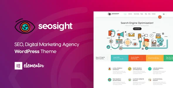 Seosight - Digital Marketing Agency WordPress Theme — homepage layout