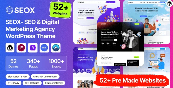 SEOX - SEO & Digital Marketing Agency WordPress  Theme — homepage layout