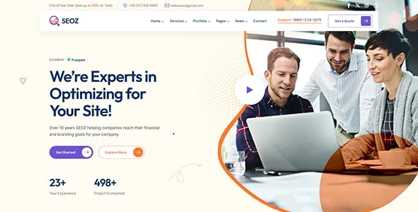 Seoz - SEO & Digital Marketing WordPress Theme — case study or portfolio page