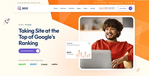 Seoz - SEO & Digital Marketing WordPress Theme — content section layout