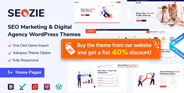 Seozie - SEO & Digital Marketing WordPress Theme — homepage layout