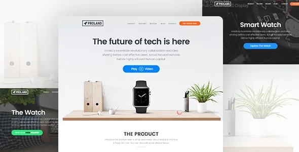 Single Product Landing Page WordPress Theme - Proland — homepage layout