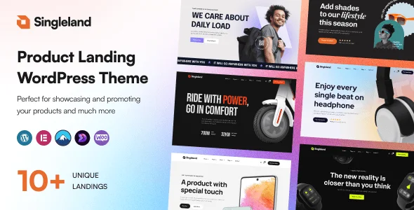 Singleland - Product Landing WordPress Theme — homepage layout