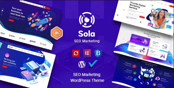 Sola - SEO Marketing WordPress Theme — homepage layout