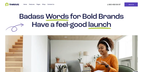 Thrive - Marketing WordPress Theme — case study or portfolio page
