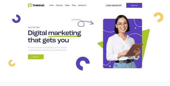 Thrive - Marketing WordPress Theme — interior page design