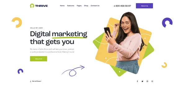 Thrive - Marketing WordPress Theme — content section layout