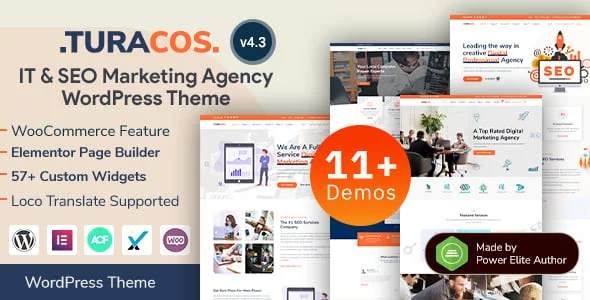 Turacos - IT Company & SEO Marketing Agency Portfolio WordPress Theme — homepage layout