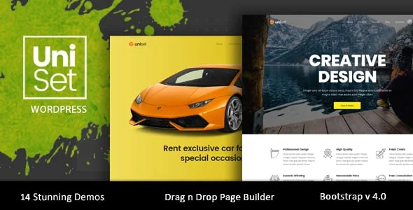 UniSet - Landing Page WordPress Theme — homepage layout