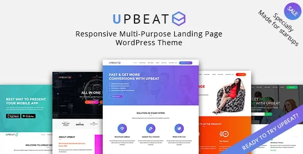 Upbeat - Multi-Purpose Landing Page WordPress Theme — homepage layout