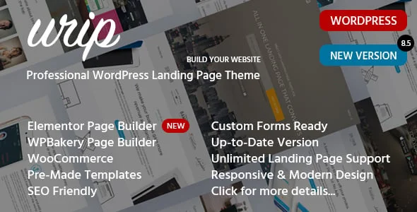 Urip - Professional Elementor Marketing WordPress Landing Page — homepage layout
