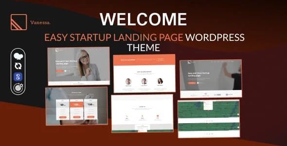 Vanessa -  Easy Startup Landing Page WP Theme — homepage layout