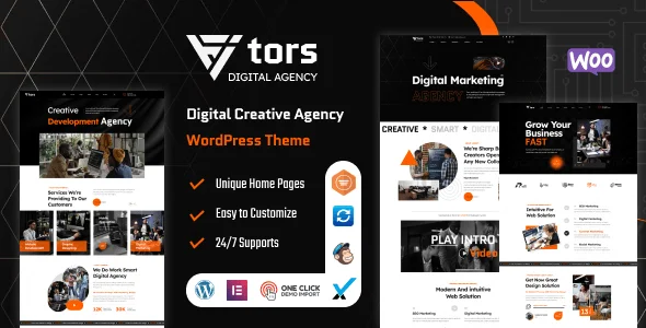 Vitors – Digital Marketing Agency WordPress Theme — homepage layout