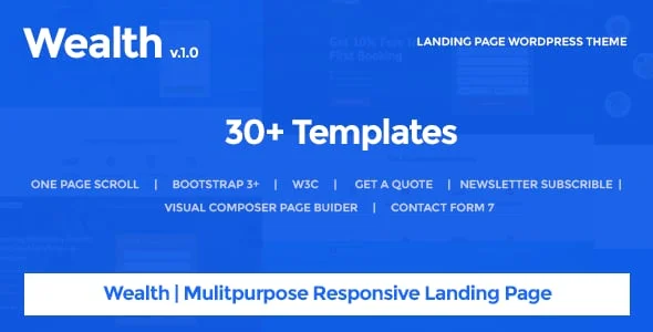 Wealth – Multi-Purpose Landing Page WordPress Theme — homepage layout