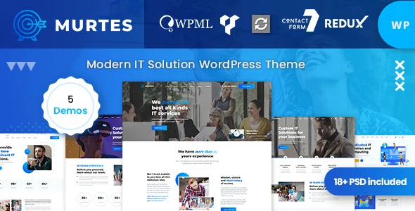Murtes - IT Solutions Services WordPress Theme WordPress theme homepage layout for a agency corporate website