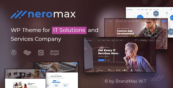 NeroMax - Technology and IT Solutions WordPess Theme WordPress theme homepage layout for a agency corporate website