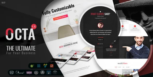 OCTA - Multipurpose WordPress Theme WordPress theme homepage layout for a bbpress corporate website