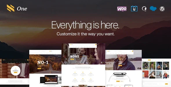 One - Business Agency Events WooCommerce Theme WordPress theme homepage layout for a agency corporate website