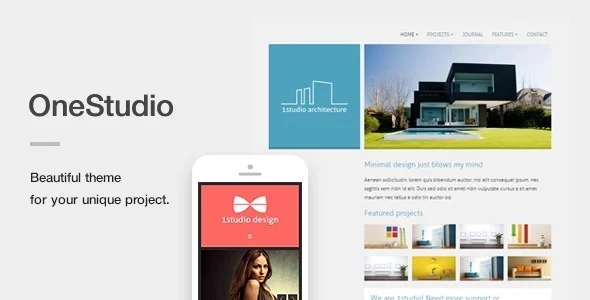 OneStudio - A Unique Responsive WordPress Theme WordPress theme homepage layout for a architecture corporate website