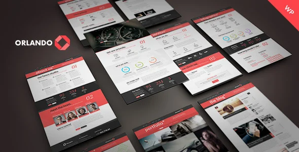 Orlando - Creative Infographics WordPress Theme WordPress theme homepage layout for a agency corporate website