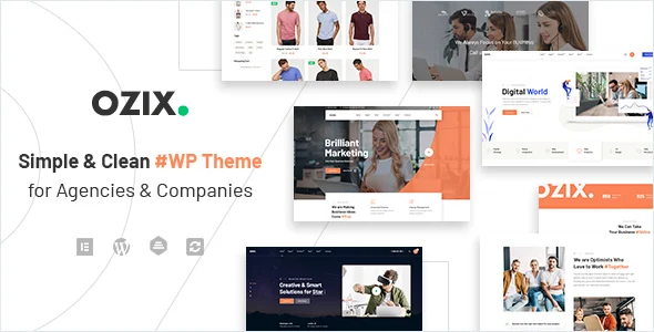 Ozix - Agencies and Companies WordPress Theme WordPress theme homepage layout for a agency corporate website