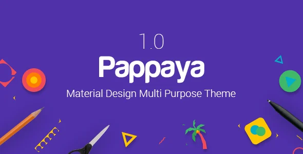 Pappaya | Material Design WordPress Theme WordPress theme homepage layout for a business corporate website