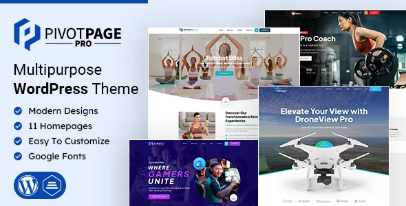 PivotPage | Multipurpose WordPress Theme WordPress theme homepage layout for a agency corporate website