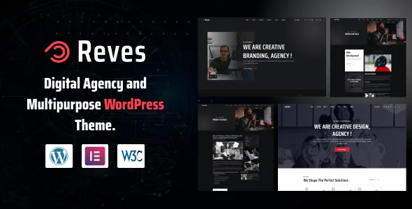Reves - Software and Digital Agency WordPress Theme WordPress theme homepage layout for a agency wp theme corporate website