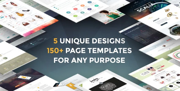 Scalia - Multi-Concept Business, Shop, One-Page, Blog Theme WordPress theme homepage layout for a blog corporate website