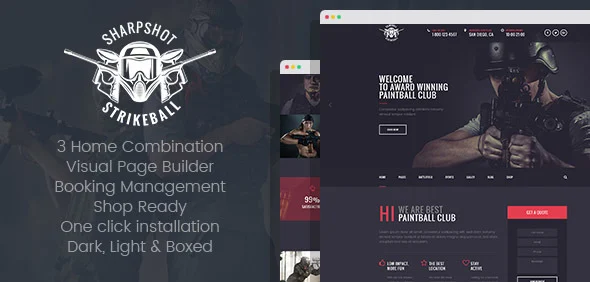 SharpShot - Responsive WordPress Theme WordPress theme homepage layout for a booking corporate website