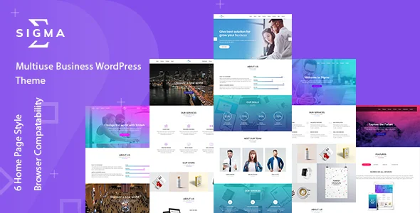 Sigma - Multipurpose WordPress Theme WordPress theme homepage layout for a agency corporate website
