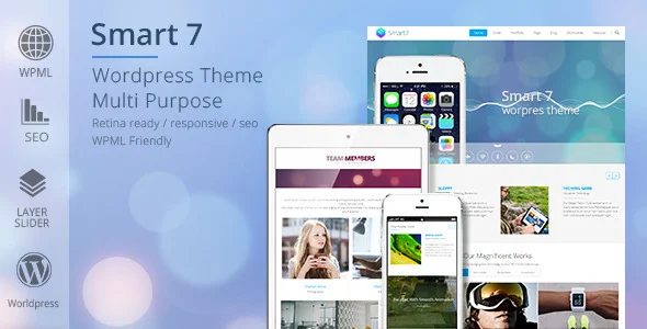Smart7 - Multi-Purpose Responsive Theme WordPress theme homepage layout for a blog corporate website