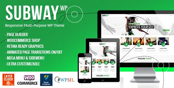 Subway - Responsive Multi-Purpose WordPress Theme WordPress theme homepage layout for a blog corporate website