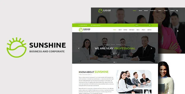 Sunshine - Best Corporate & Business WordPress Theme WordPress theme homepage layout for a business wordpress theme corporate website