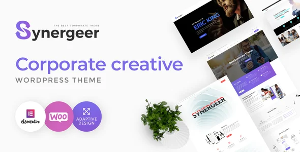 Synergeer - Corporate Creative WordPress Theme WordPress theme homepage layout for a agency corporate website