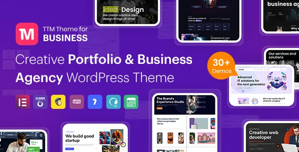 TTM - Business Agency Elementor WordPress Theme WordPress theme homepage layout for a accounting corporate website