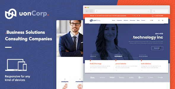Uon Corp |  Company and Business Consultation WordPress Theme WordPress theme homepage layout for a accountants corporate website