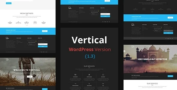 Vertical- One Page Multipurpose WordPress Theme WordPress theme homepage layout for a buisness corporate website