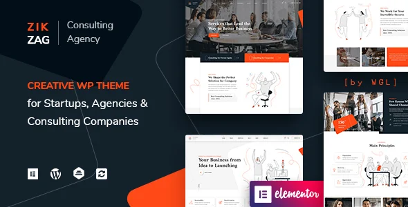 ZikZag - Consulting & Agency WordPress Theme WordPress theme homepage layout for a agency corporate website